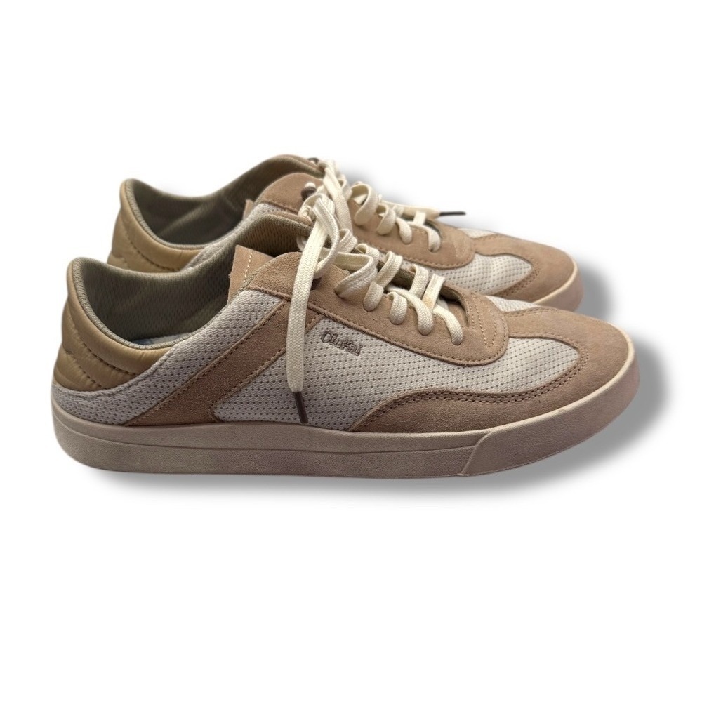 OluKai Kilea Sneakers Women's Size 9 Beige Mesh Suede Casual Comfort Style